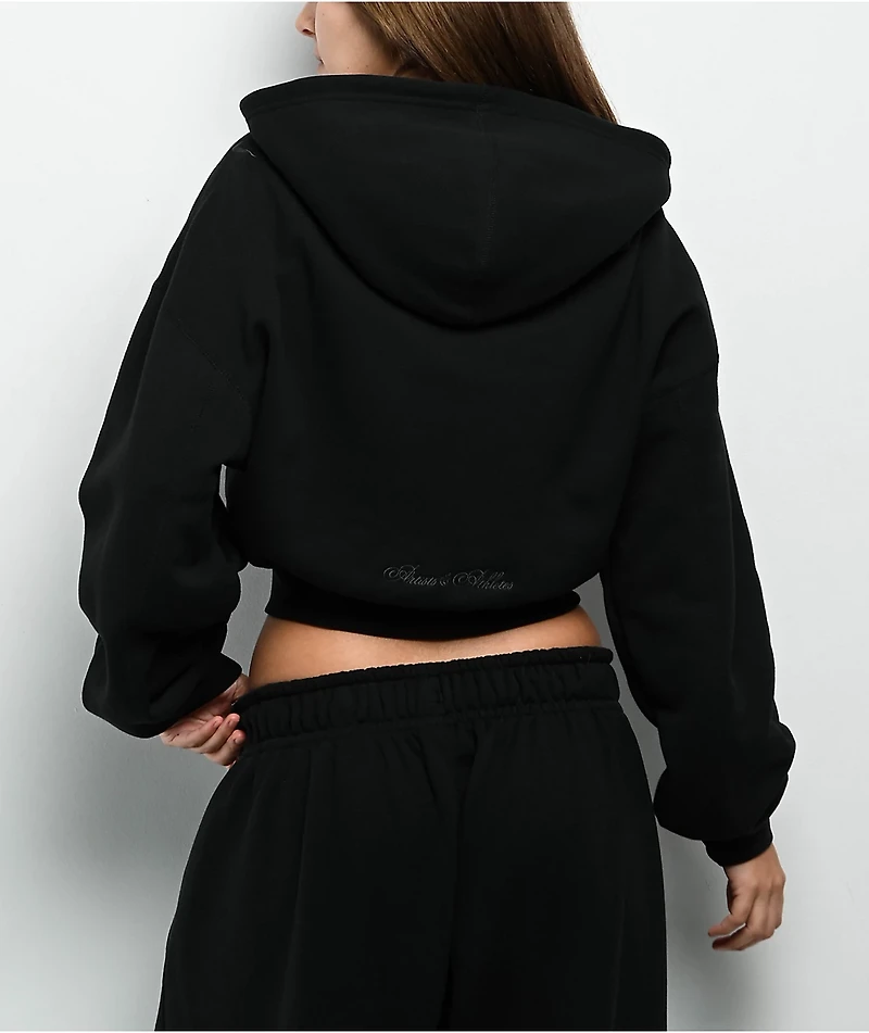 Nike Sportswear Street Black Zip Crop Hoodie