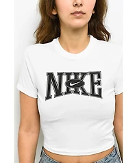 Nike Sportswear Street Logo White Slim Crop T-Shirt