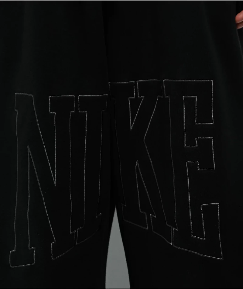 Nike Sportswear Street Open Hem Black French Terry Sweatpants