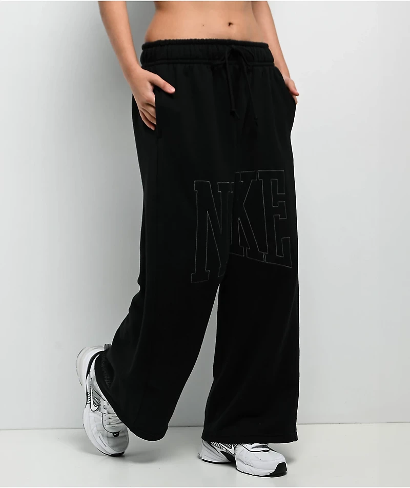 Nike Sportswear Street Open Hem Black French Terry Sweatpants