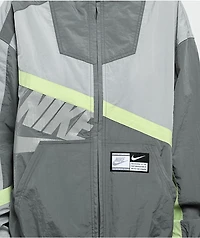 Nike Sportswear Street Woven Grey & Light Green Zip Track Jacket
