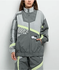 Nike Sportswear Street Woven Grey & Light Green Zip Track Jacket