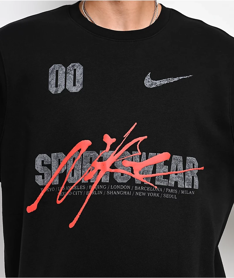 Nike Sportswear Victory Club Fleece Black Crewneck Sweatshirt