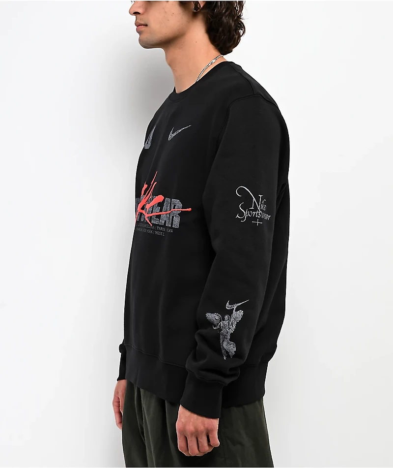 Nike Sportswear Victory Club Fleece Black Crewneck Sweatshirt