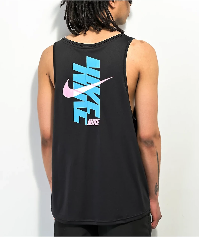 Nike Swim Logo Black Tank Top