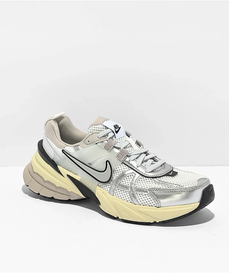 Nike V2K Run Summit White & Metallic Silver Shoes