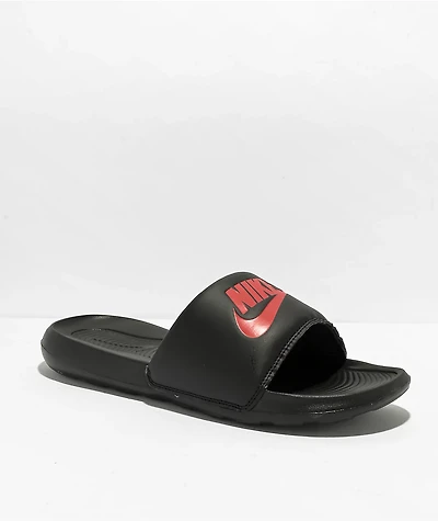 Nike Victori One Black & Red Slide Sandals