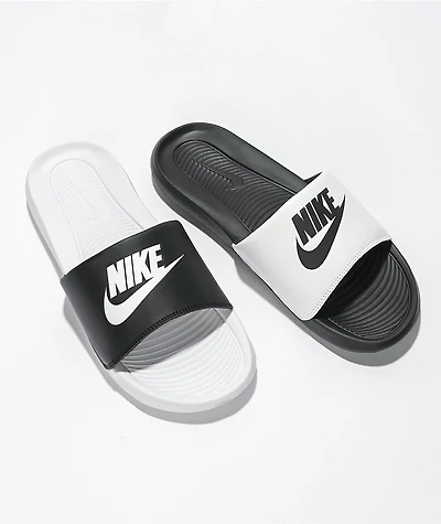 Nike Victori One Mismatch Black & White Slide Sandals