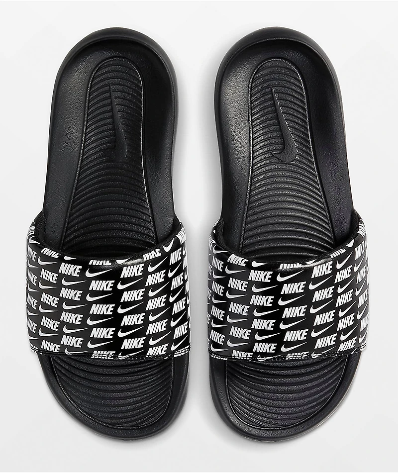 Nike Victori One Printed Black & White Slide Sandals