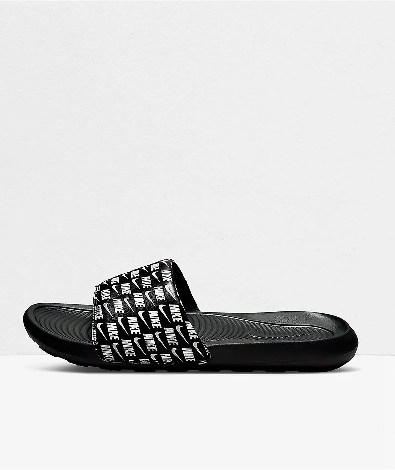 Nike Victori One Printed Black & White Slide Sandals