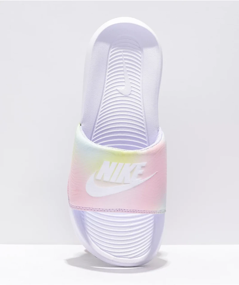Nike Victori One Violet & White Slide Sandals