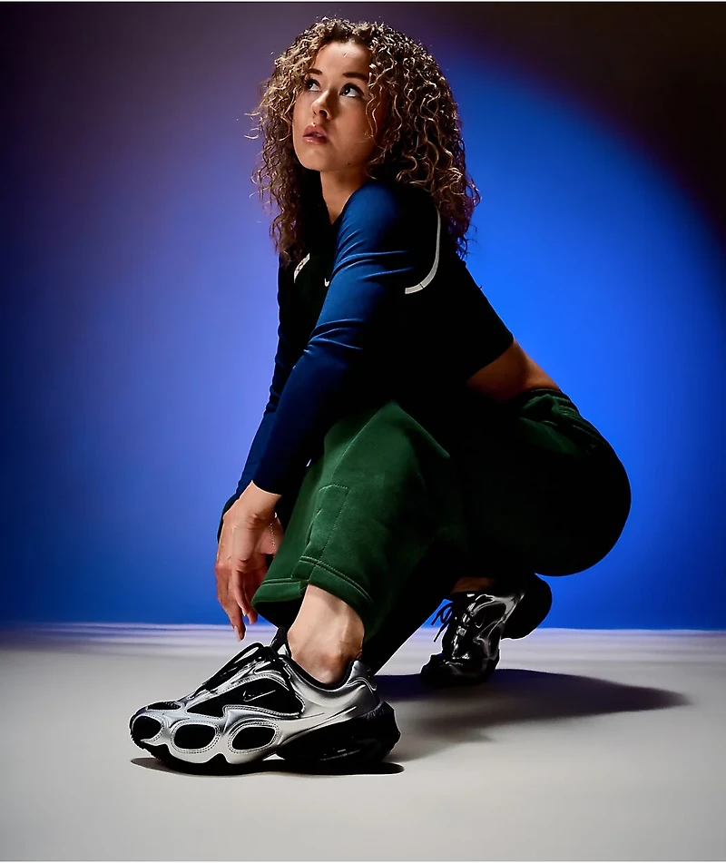 Nike Women's Air Max Muse Metallic Silver & Black Shoes