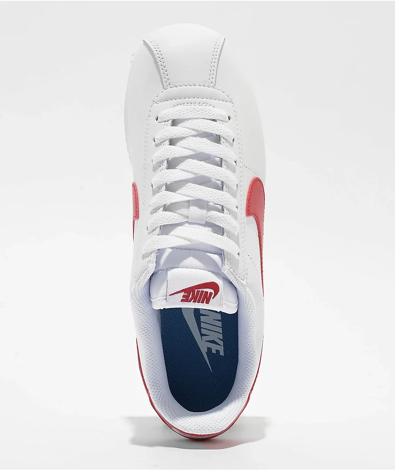 Nike Women's Cortez White, Varsity Red, & Blue Shoes