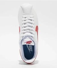 Nike Women's Cortez White, Varsity Red, & Blue Shoes
