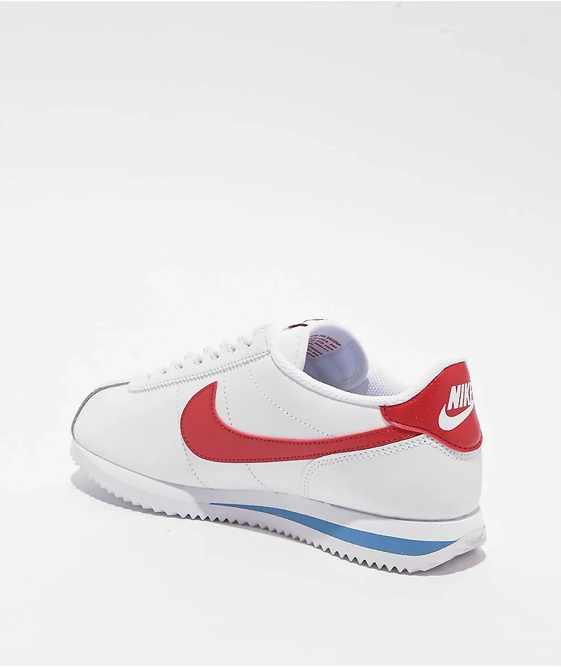 Nike Women's Cortez White, Varsity Red, & Blue Shoes