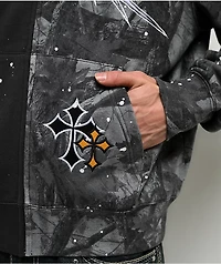 Ninth Hall Adductor Grey & Camo Boxy Zip Hoodie