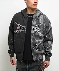 Ninth Hall Adductor Grey & Camo Boxy Zip Hoodie