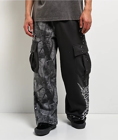 Ninth Hall Adductor Grey Camo Baggy Cargo Sweatpants