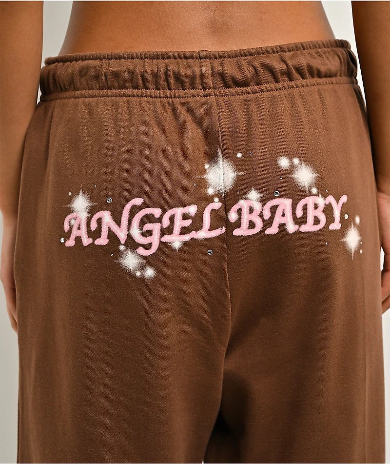 Ninth Hall Airbrush Afterlife Brown Wide Leg Sweatpants
