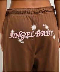 Ninth Hall Airbrush Afterlife Brown Wide Leg Sweatpants