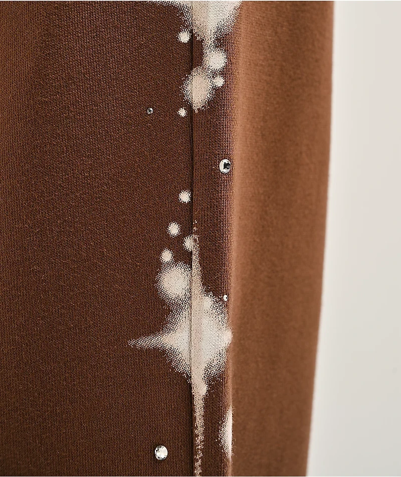 Ninth Hall Airbrush Afterlife Brown Wide Leg Sweatpants