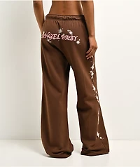 Ninth Hall Airbrush Afterlife Brown Wide Leg Sweatpants