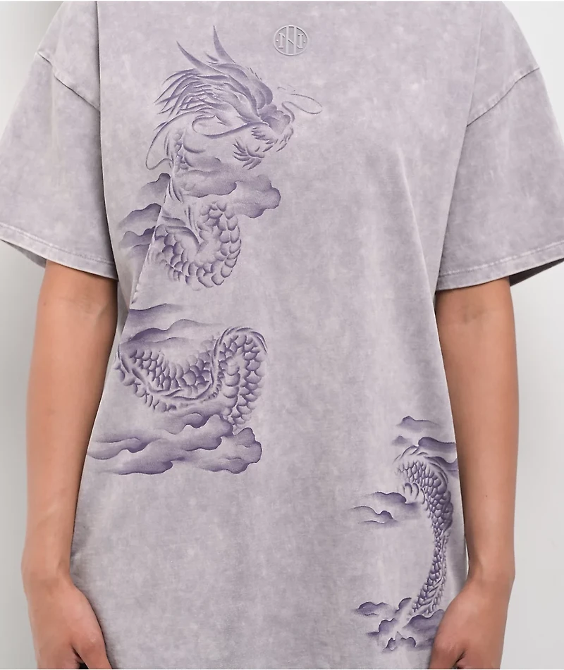 Ninth Hall Airbrushed Dragon Grey T-Shirt