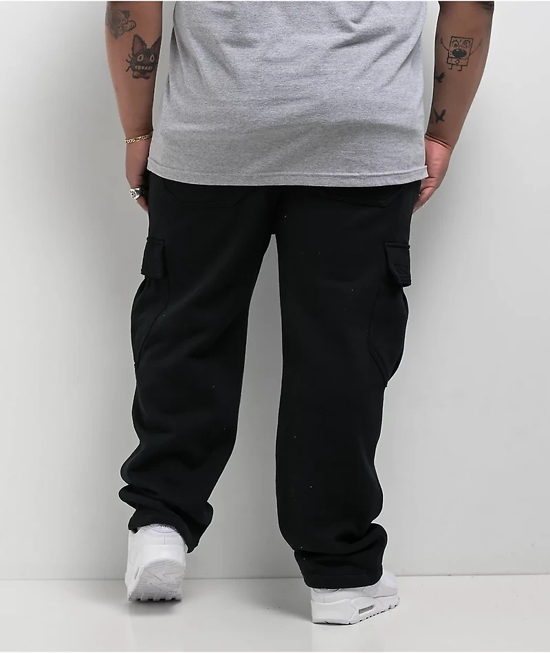 Ninth Hall Airbrushed Koi Black Loose Fit Cargo Sweatpants