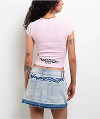Ninth Hall Alina Pink Crop T-Shirt