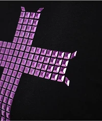 Ninth Hall Alina Studs Cross Black Crop T-Shirt