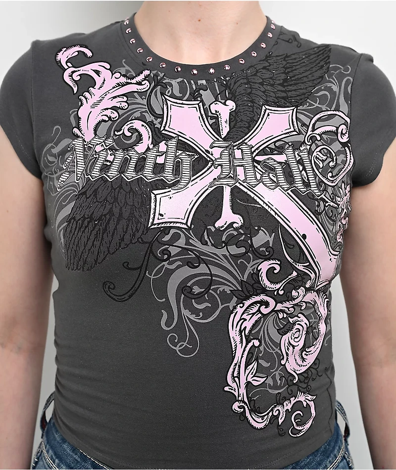 Ninth Hall Alina Volcanic Ash Crop T-Shirt
