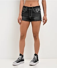 Ninth Hall Alyssia Black Wash Cutoff Denim Shorts