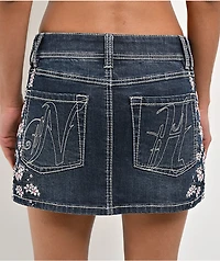 Ninth Hall Alyssia Cherry Blossom Blue Wash Mini Skirt