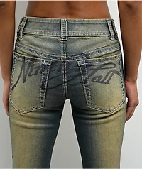 Ninth Hall Alyssia Nailheads Blue Wash Bootcut Jeans