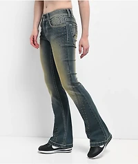 Ninth Hall Alyssia Nailheads Blue Wash Bootcut Jeans