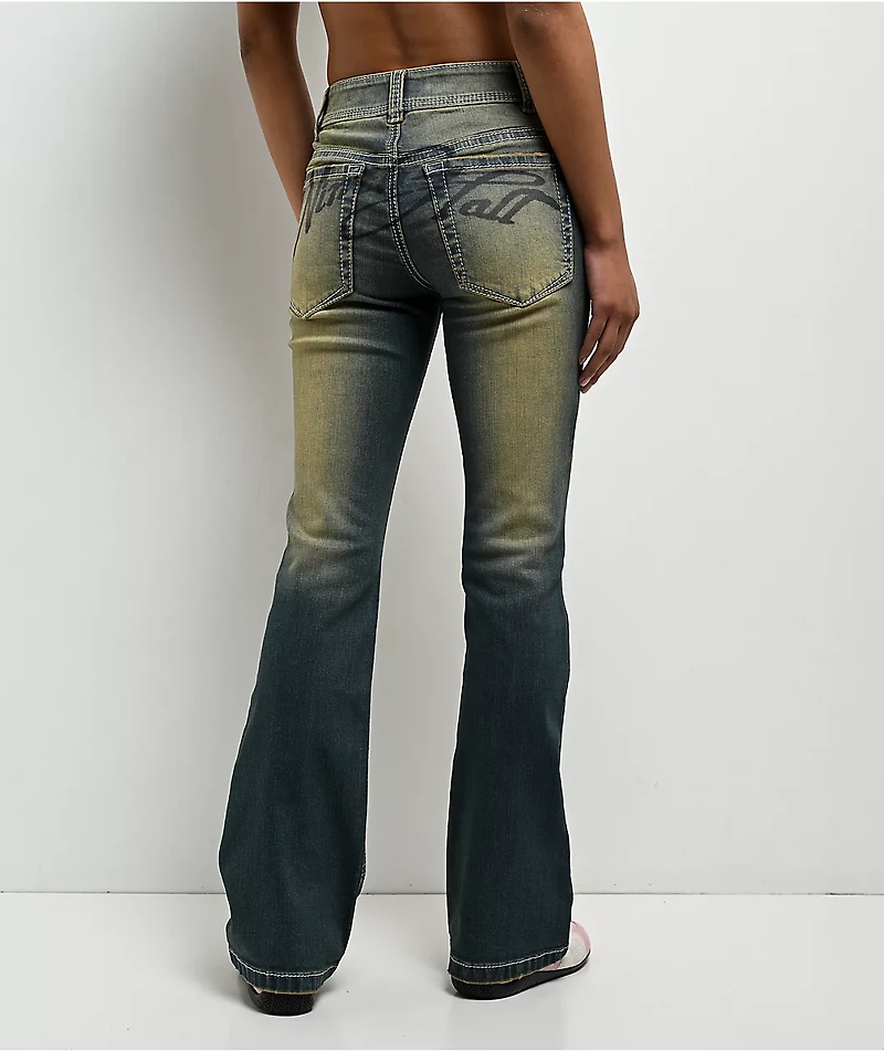 Ninth Hall Alyssia Nailheads Blue Wash Bootcut Jeans
