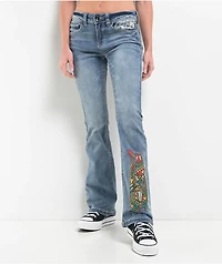 Ninth Hall Alyssia Printed Selfie Mid Rise Bootcut Jeans