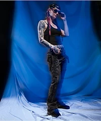 Ninth Hall Alyssia Rawr Black Wash Bootcut Jeans
