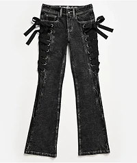 Ninth Hall Alyssia Rawr Black Wash Bootcut Jeans