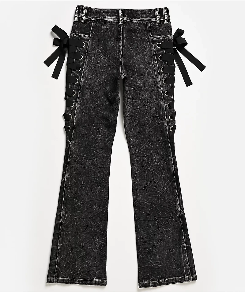 Ninth Hall Alyssia Rawr Black Wash Bootcut Jeans