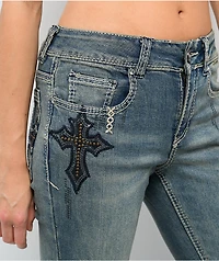 Ninth Hall Alyssia Sequins Drizzle Bootcut Jeans