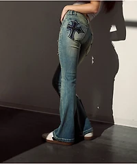 Ninth Hall Alyssia Sequins Drizzle Bootcut Jeans