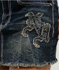 Ninth Hall Alyssia Spears Dark Blue Wash Cutoff Mini Skirt