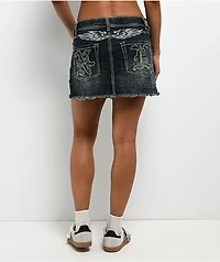 Ninth Hall Alyssia Spears Dark Blue Wash Cutoff Mini Skirt