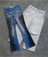 Ninth Hall Alyssia Wings Rider Light Blue Wash Mid Rise Bootcut Jeans