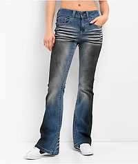 Ninth Hall Alyssia Wings Rider Light Blue Wash Mid Rise Bootcut Jeans