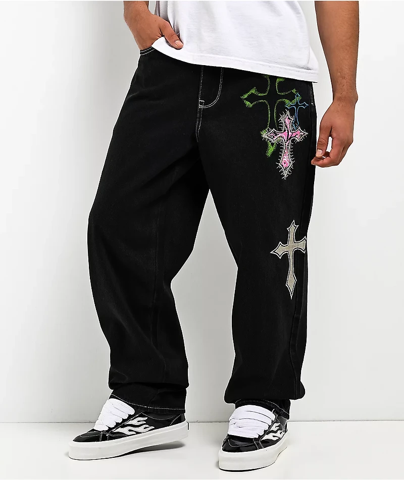 Ninth Hall Ambush Criss Cross Black Jeans