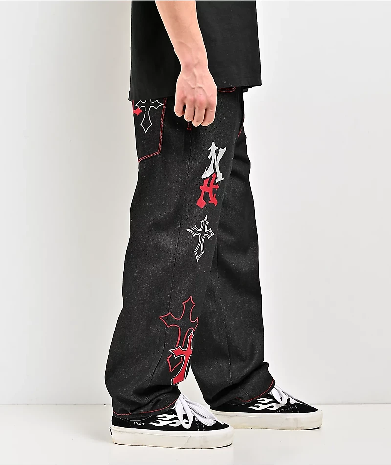 Ninth Hall Ambush Crosses Black Raw Denim Jeans
