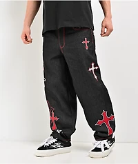 Ninth Hall Ambush Crosses Black Raw Denim Jeans