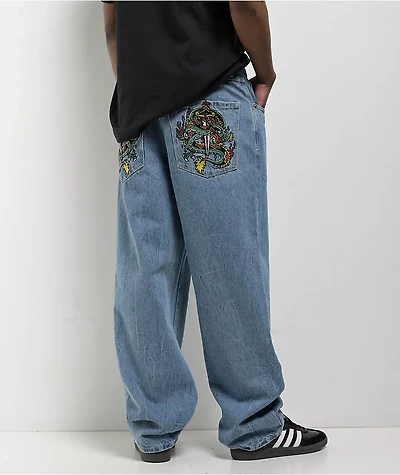 Ninth Hall Ambush Dragon Blue Wash Loose Fit Jeans